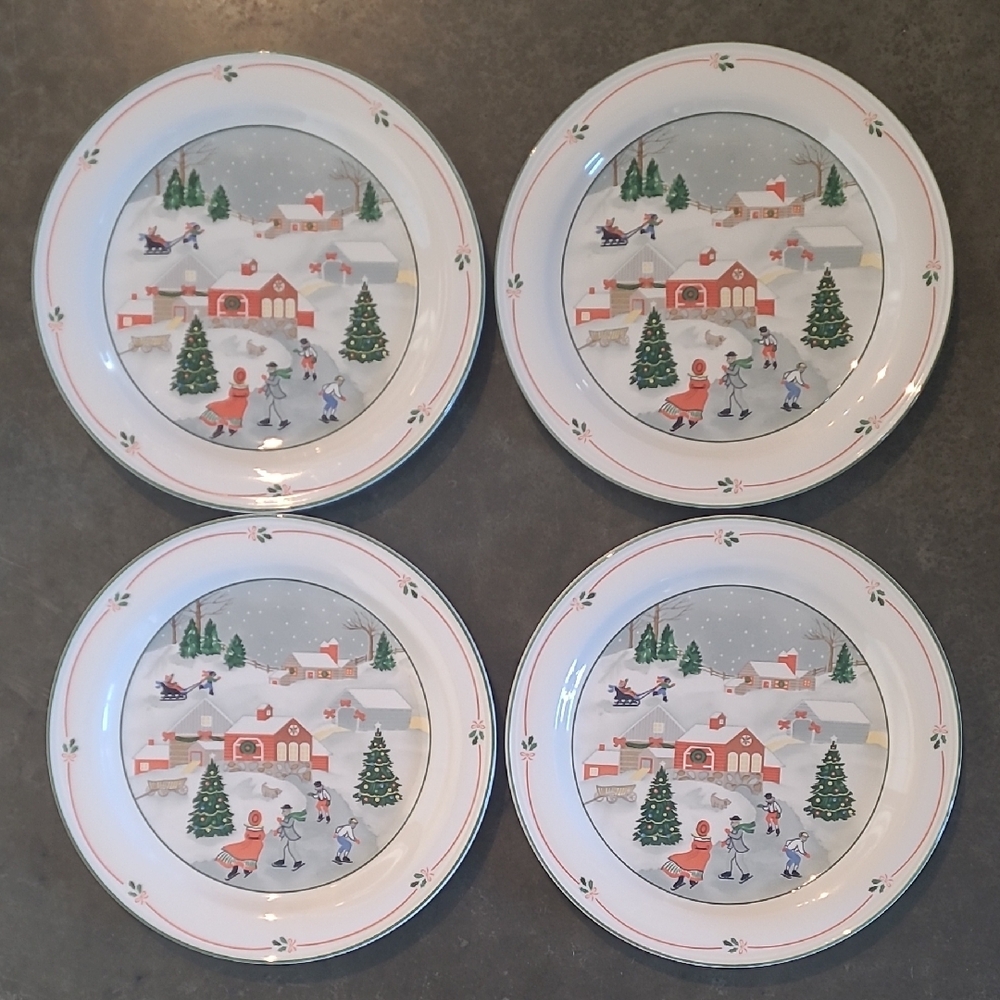 VINTAGE SANGO SILENT NIGHT DINNER PLATES 3900 SET OF 4
